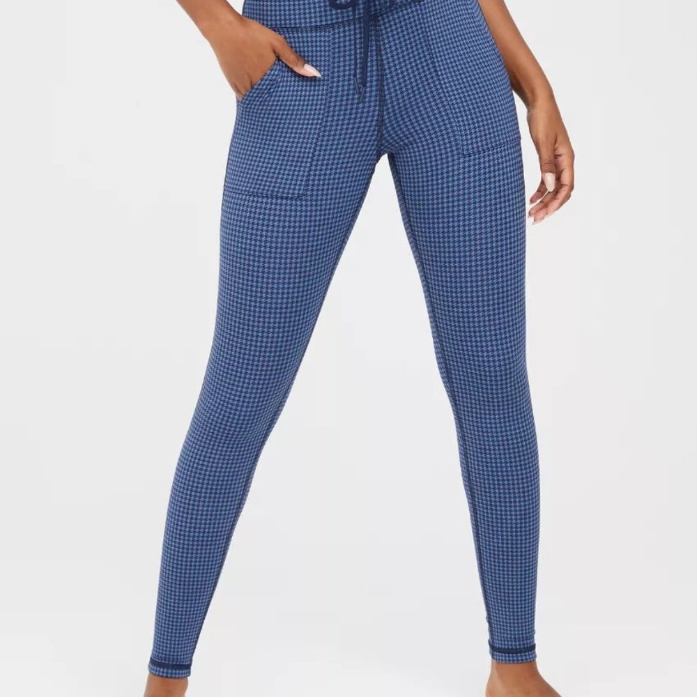 OFFLINE By Aerie Mini Houndstooth Drawcord Legging (Blue, Size: S)